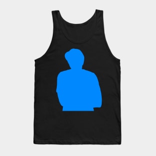 Hatted Blue Man Designed Into Silhouetted Confinement Tank Top